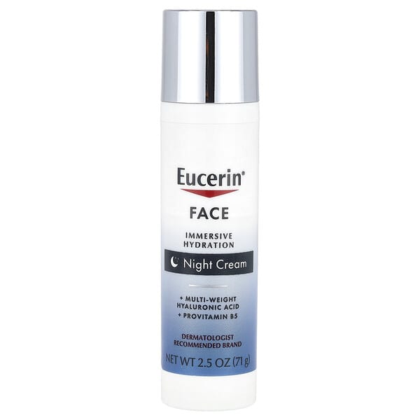 Eucerin, 얼굴, 이머시브 하이드레이션 나이트 크림, 향료 무함유, 71g(2.5oz)
