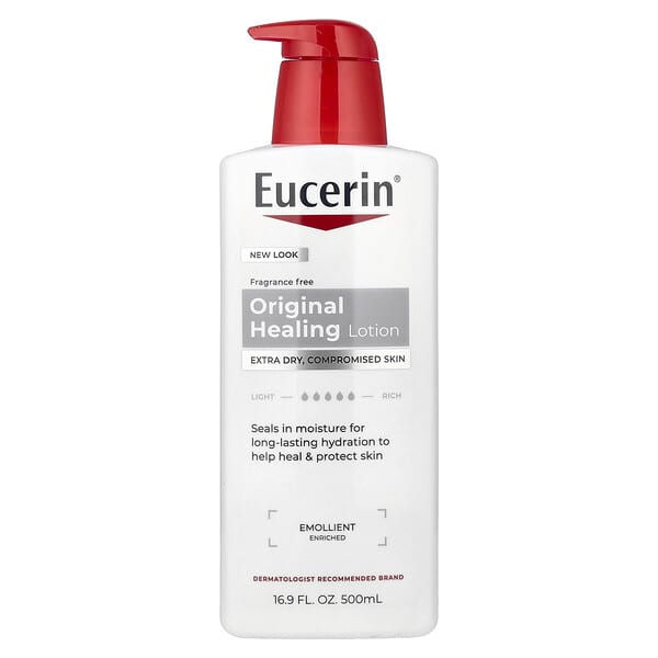 Eucerin, 오리지널 힐링 로션, 엑스트라 드라이, 손상된 피부, 무향, 500ml(16.9fl oz)