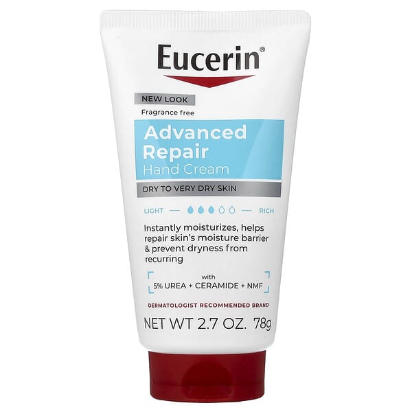 Eucerin, Advanced Repair Hand Cream, Very Dry Skin, Fragrance Free, 2.7 oz (78 g)