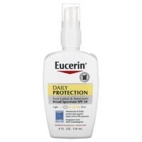 Pila de Vista Tratamiento Preferencial Eucerin, Daily Protection Face Lotion & Sunscreen, SPF 30, Fragrance Free,  4 fl oz (118 ml)