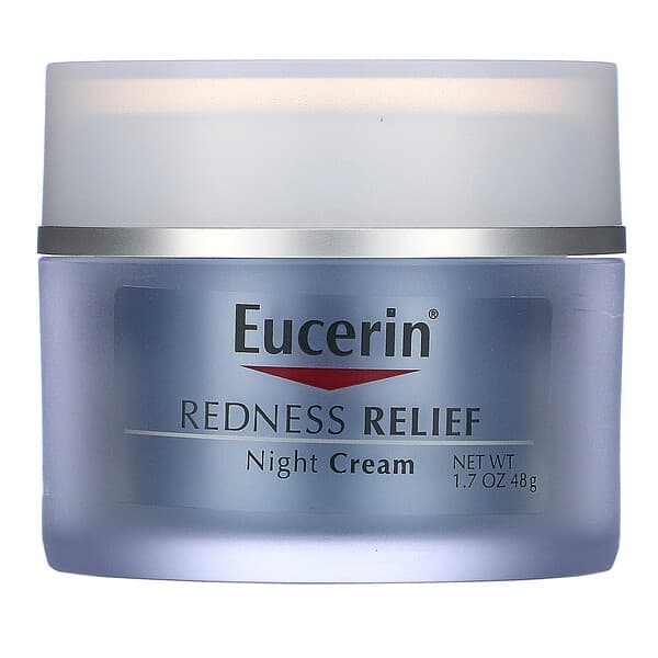 Eucerin‏, تخفيف احمرار الوجه، عناية بالبشرة على يد أطباء الأمراض الجلدية، كريم ليلي، 1.7 أونصة (48 جم)