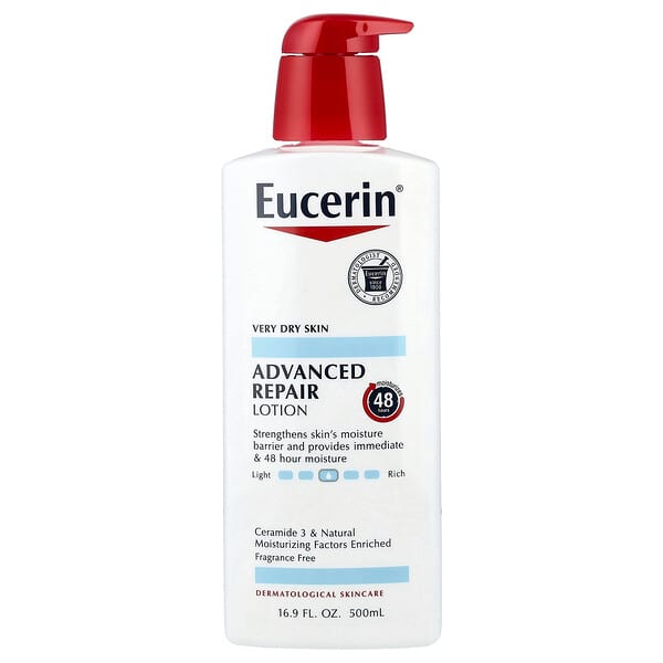 Eucerin, 高級修復乳液，無香，16.9 液量盎司（500 毫升）