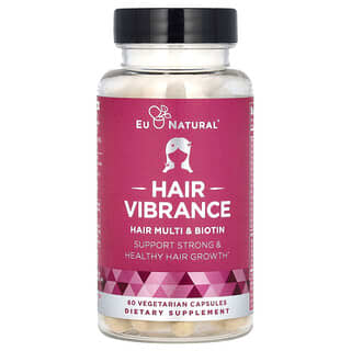 Eu Natural, Hair Vibrance, мультивитамины для волос и биотин, 60 вегетарианских капсул