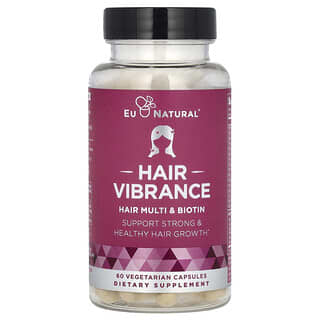Eu Natural, Hair Vibrance, мультивитамины для волос и биотин, 60 вегетарианских капсул