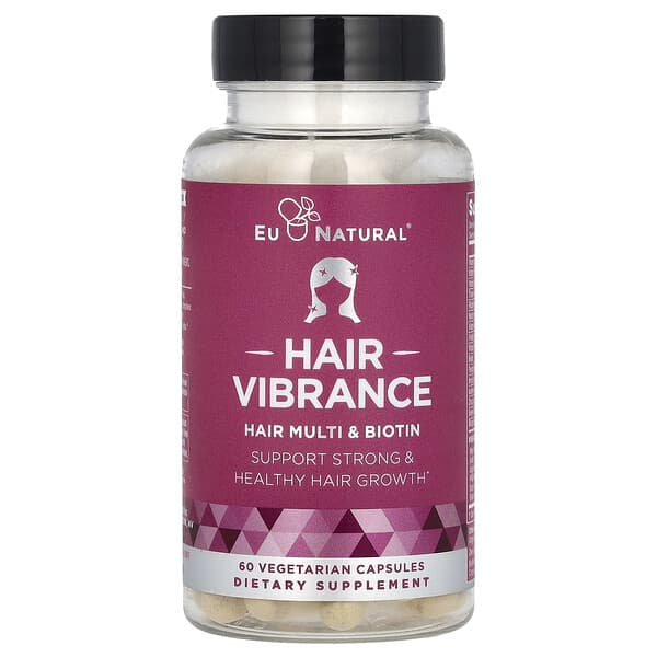 Eu Natural, Hair Vibrance, 헤어 멀티 & 비오틴, 베지 캡슐 60정