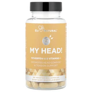 Eu Natural, My Head!, Feverfew & B Vitamins +, 60 Vegetarian Capsules
