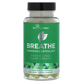 Eu Natural, BREATHE, Suplemento para favorecer la respiración con quercetina y hoja de ortiga, 60 cápsulas vegetales