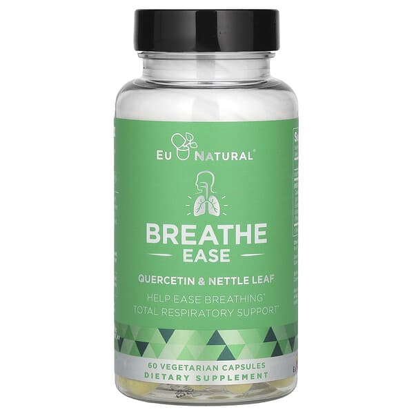 Eu Natural, BREATHE Ease，五羥黃酮和蕁麻葉，60 粒素食膠囊