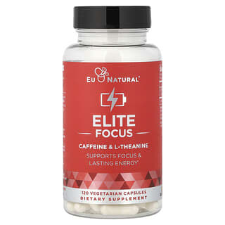 إيو ناتشرال‏, Elite Focus ، كافيين ول-ثيانين ، 120 كبسولة نباتية