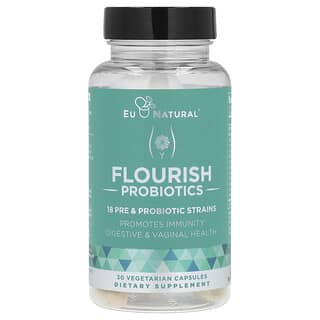 Eu Natural, Flourish Probiotics, 30 вегетарианских капсул
