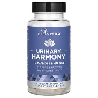 Eu Natural, Urinary Harmony, D-Mannose und Hibiskus, zur Förderung der Harnwegsfunktion, 60 pflanzliche Kapseln