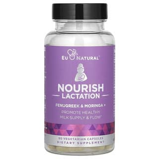 Eu Natural‏, Nourish Lactation, חילבה ומורינגה+, 60 כמוסות צמחוניות