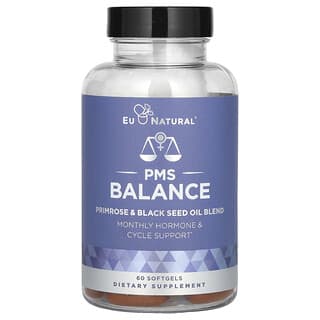 Eu Natural‏, PMS Balance, תערובת שמן נר הלילה ושמן זרעים שחורים, 60 כמוסות רכות