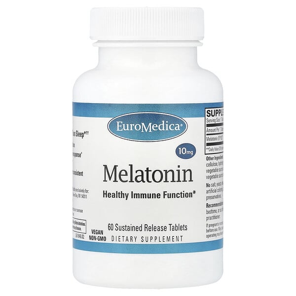EuroMedica Melatonin, 10 mg, 60 Sustained Release Tablets