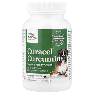 Terry Naturally, Curacel Curcumin, Optimal Cellular Support, For Dogs, Curacel Kurkumin, optimale zelluläre Unterstützung, für Hunde, 60 Weichkapseln