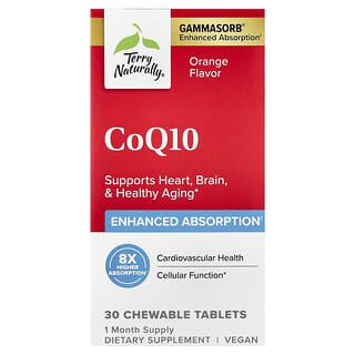 Terry Naturally, CoQ10, Naranja, 100 mg, 30 comprimidos masticables