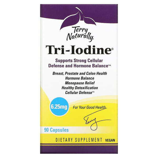 Terry Naturally, Tri-yodo, 6,25 mg, 90 cápsulas