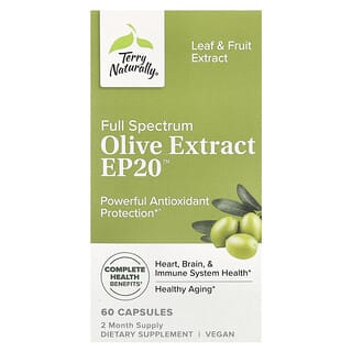 Terry Naturally, Full Spectrum Olive Extract EP20™, Olivenextrakt mit vollem Spektrum, 60 Kapseln
