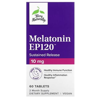 Terry Naturally, Melatonin EP120, verzögerte Freisetzung, 10 mg, 60 Tabletten