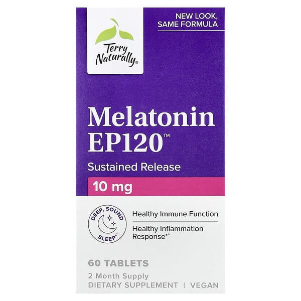 Terry Naturally Melatonin EP120™, Sustained Release, 10 mg, 60 Tablets