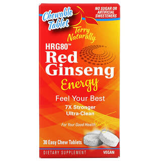 Terry Naturally, HRG80 Red Ginseng Energy,  30 Easy Chew Tablets