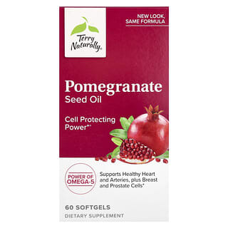 Terry Naturally, Pomegranate Seed Oil, Granatapfelkernöl, 60 Weichkapseln