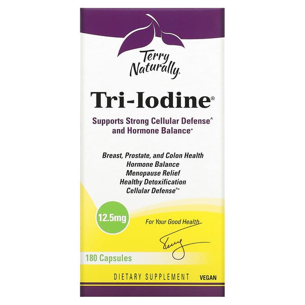 Terry Naturally, Tri-Iodine ขนาด 12.5 มก. บรรจุ 180 แคปซูล