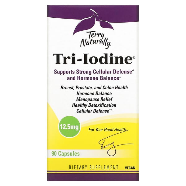 Terry Naturally, Tri-Iodine, 12,5 mg, 90 Cápsulas