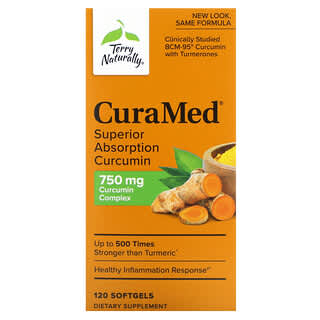 Terry Naturally, CuraMed, куркумин для превосходной усвояемости, 750 мг, 120 мягких таблеток