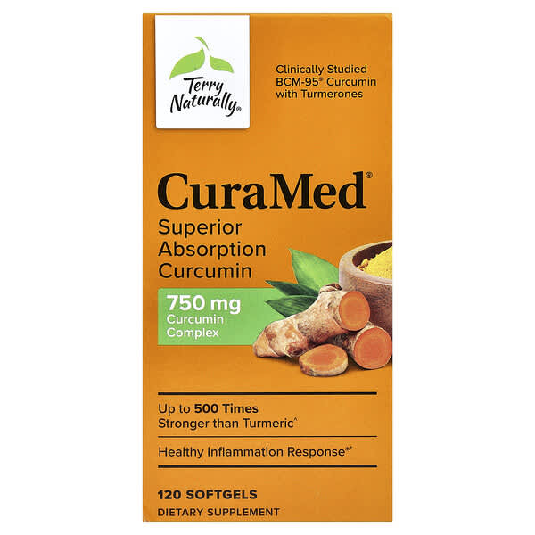Terry Naturally, CuraMed, 흡수력 강화 커큐민, 750mg, 소프트젤 120정