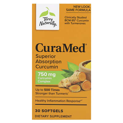 Terry Naturally, CuraMed, High Absorption Curcumin, 750 mg, 30 Softgels