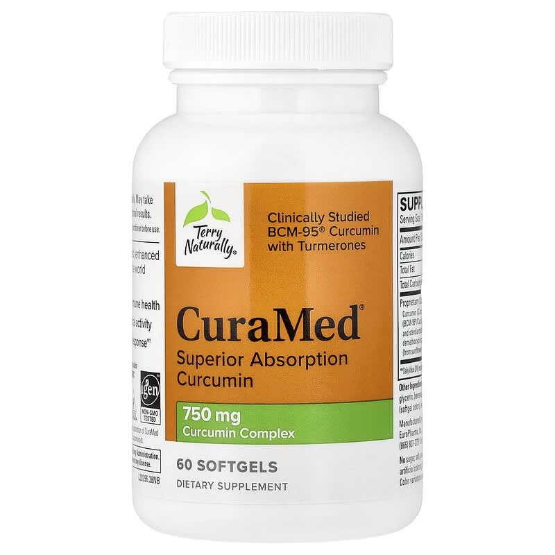 CuraMed（キュラメッド）、高吸収型クルクミン、750mg、ソフトジェル60粒