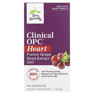 Terry Naturally, Clinical OPC, OPC, для здоровья сердца, 60 капсул