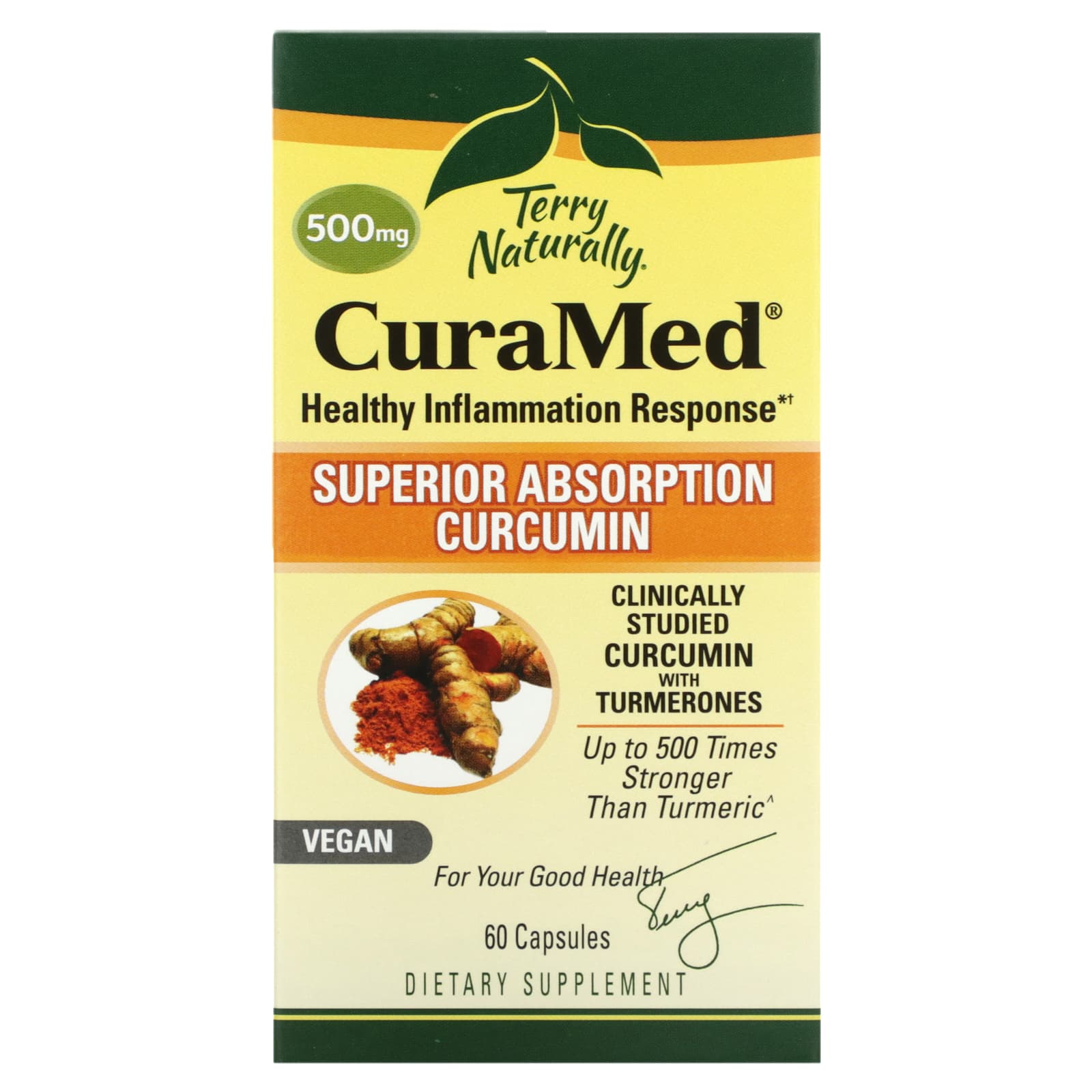 Terry Naturally Curamed Superior Absorption Curcumin 500 Mg 60 Capsules