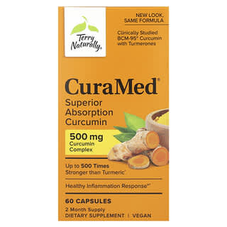 Terry Naturally, CuraMed, Curcumina de Absorção Superior, 500 mg, 60 Cápsulas