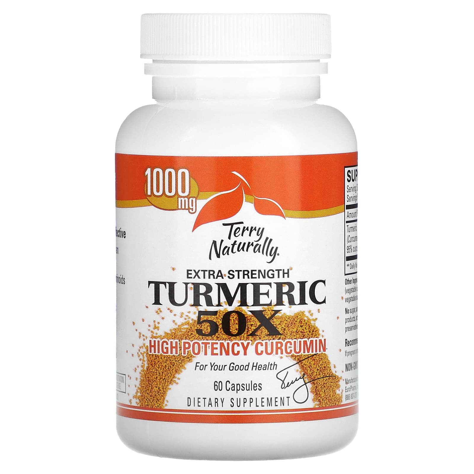 Terry Naturally, Extra Strength Turmeric 50X, High Potency Curcumin ...