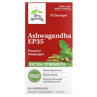 Terry Naturally, Ashwagandha EP35, concentración extra, 60 cápsulas