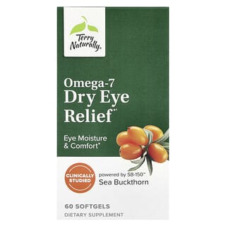 Terry Naturally, Omega-7 para el alivio del ojo seco, 60 cápsulas blandas