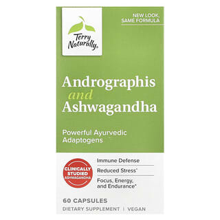 Terry Naturally, Andrographis y Ashwagandha`` 60 cápsulas