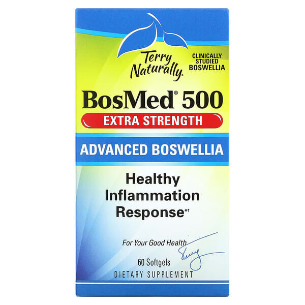 Terry Naturally, BosMed 500（ボスメッド500）、エクストラストレングス、アドバンスドボスウェリア、500mg、ソフトジェル60錠