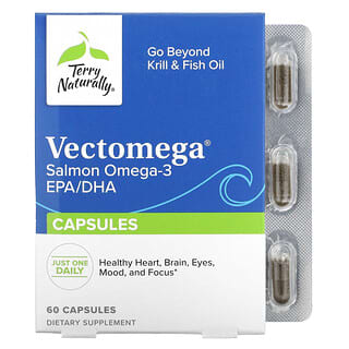 Terry Naturally, Vectomega, Omega-3 EPA / DHA de salmón, 60 cápsulas