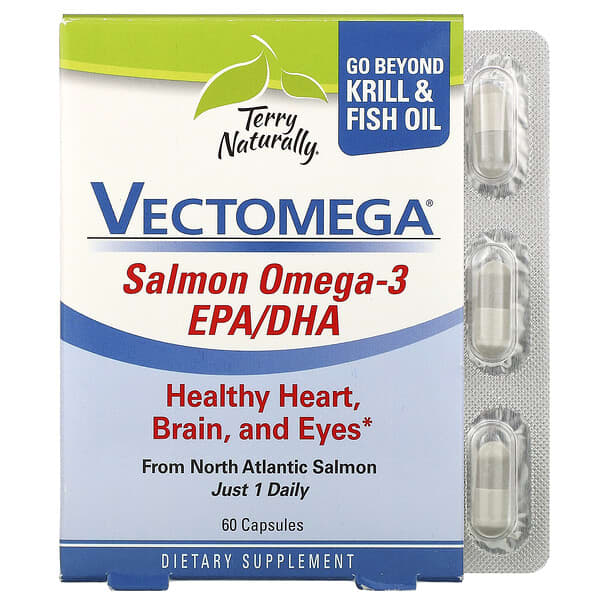 Terry Naturally‏, Vectomega, Salmon Omega-3 EPA/DHA, 60 Capsules