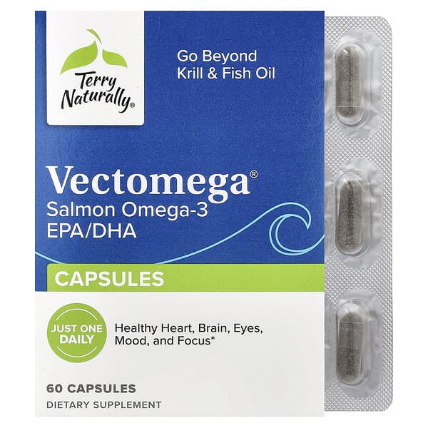 Terry Naturally, Vectomega®, 연어 오메가3 EPA/DHA, 캡슐 60정(캡슐 1정당 214mg)