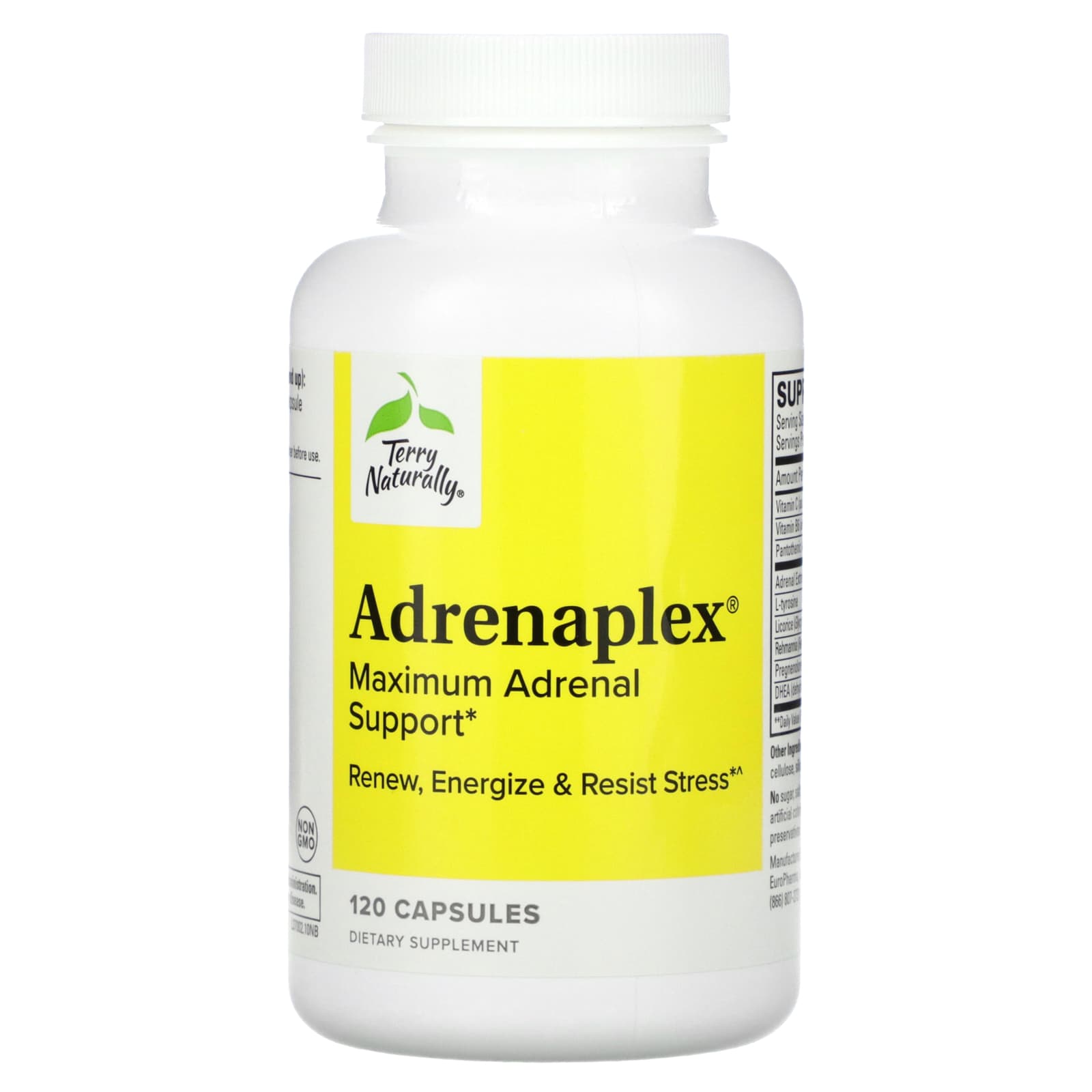 Terry Naturally, Adrenaplex, Maximum Adrenal Support, 120 Capsules