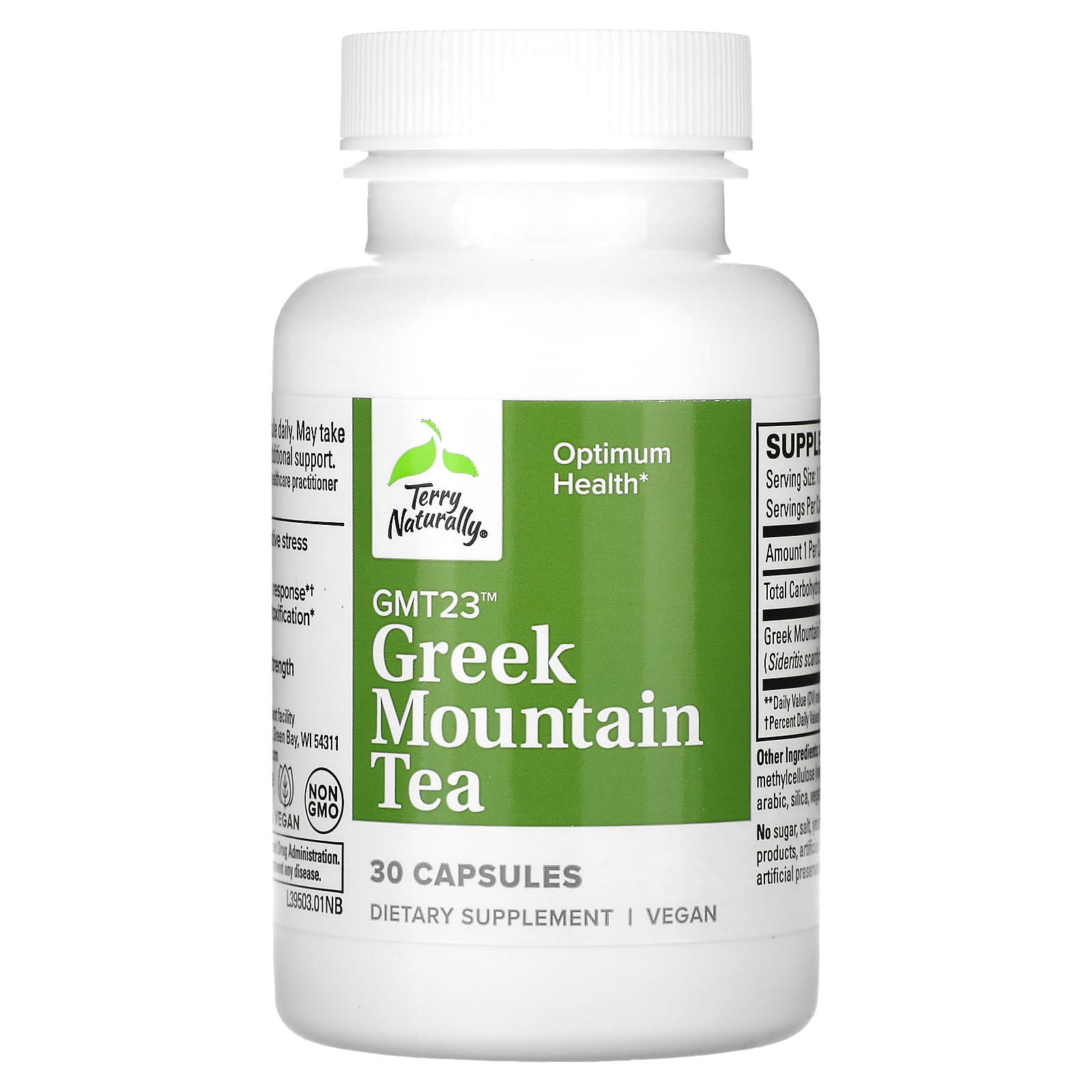 Terry Naturally, Greek Mountain Tea, 500 mg, 30 Capsules