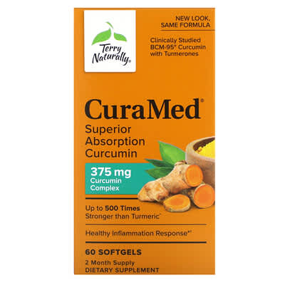 Terry Naturally, Terry Naturally, CuraMed, 375 mg, 60 Softgels