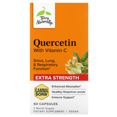 Terry Naturally, Quercetin with Vitamin C, Extra Strength, 60 Capsules