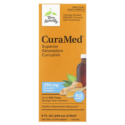 Terry Naturally, CuraMed Syrup, High Absorption Curcumin, 250 mg, 8 fl oz (240 ml)