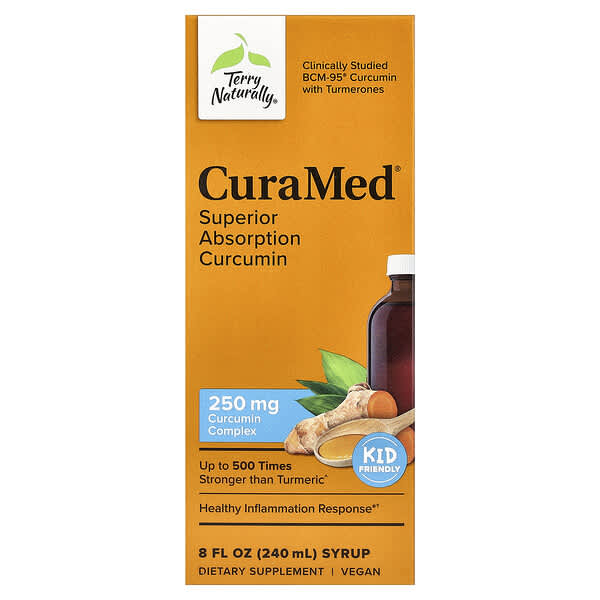 Terry Naturally, CuraMed® Syrup, Superior Absorption Curcumin, 8 fl oz (240 ml) — product photo 1