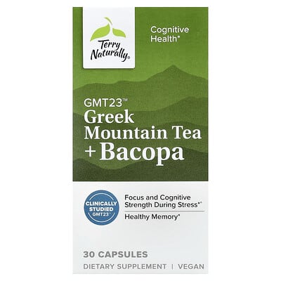 Terry Naturally, Greek Mountain Tea + Bacopa, 30 Capsules